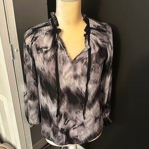 Simply Vera // Tie Dye Sheer Top with front ties